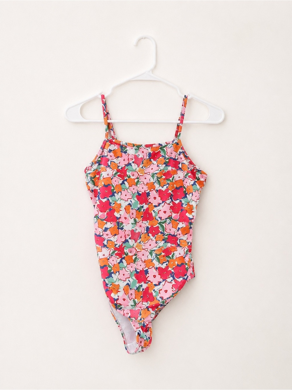 Girls' Floral Pink One-Piece Swimsuit